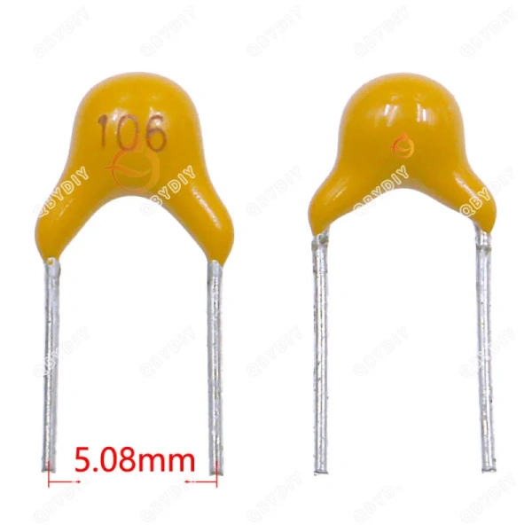 Multilayer ceramic capacitor 50V (100~106) 10pF~10uF 103 104 105 106 22pF 33p 47pF 68pF 1nF 10nF 100nF 0.1uF 1uF P=5.08mm