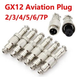 GX12 Butt type 2/3/4/5/6/7 Pin Electric Aviation Socket & Plug 12MM Docking Power Male& Female Circular Panel Connector