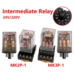 MK2P-I MK3P-I High Power Intermediate Relay Copper Coil Silver Contact General Micro Mini Electromagnetic Relay AC220V/DC24V