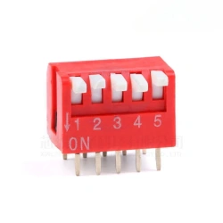 DIP switch, side dial, key type, in-line sliding type horizontal switch module 2/3/4-8P, 2.54mm spacing, red push switch