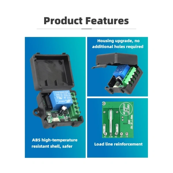 433MHz DC12V 10A 1 Channel 1Ch Wireless Relays RF Remote Control Switches Receiver Module for Pump Security