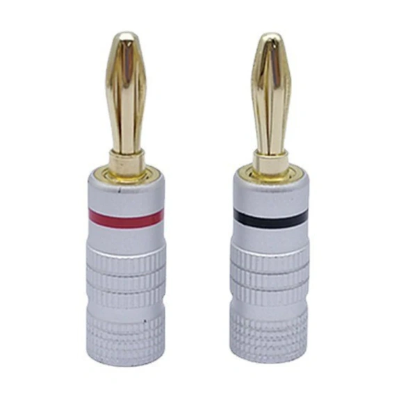 Banana Connector Plug Jack Gold Plated Musical Sound Audio Speaker 4MM Banana Plugs For Audio Video Speaker Terminal