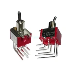 SH T80-T 3/6Pins SPDT DPDT ON ON 2 Positions Vertical Right Angle PCB Mount Mini Toggle Switch