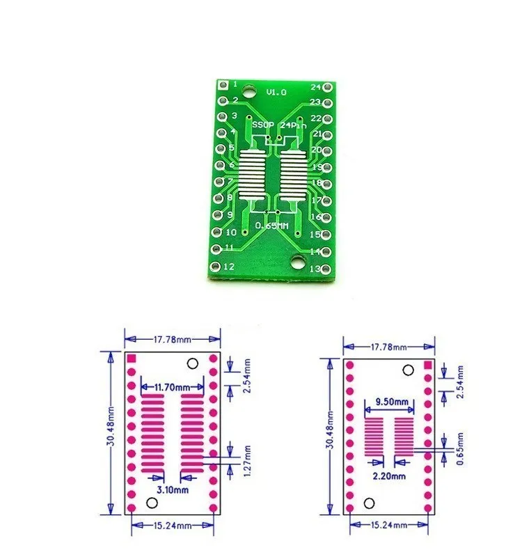 SOP Patch Adapter Board SOP8 SOP10 SOP16 SOP28 TQFP QFN IC Test Board PCB Board