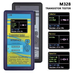 M328 Transistor Tester NPN PNP Transistor Diode Resistor Inductor Capacitance MOS SCR ESR Meter Automatic Pin Detection