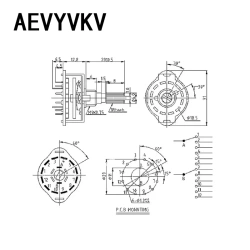 RS25 Band switch Shaft Panel Mount L=20mm 1P11T 2P4T 2P5T 2P6T 3P3T 3P4T 4P3T Rotary Switch Selector Band Pole Position Knob