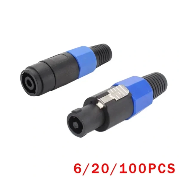 blue 4 Pin NL4FC Speaker Connector Locking Plug and Socket Male Docking Cable Connector Audio Adapter