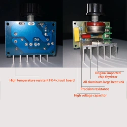 Portable Speed Temperature Light Adjustable Dimmer SCR Voltage Regulator AC 220V 4000W Compact Variable Voltage Controller