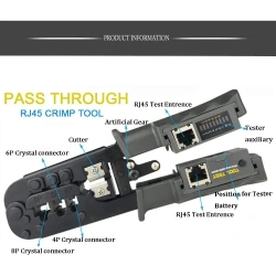 RJ45 Network Cable Crimper 8P6P4P Three-Purpose Tester Ratchet Tool Squeeze Crimping Wire Network Plier With Cat6 Connector