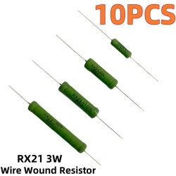 RX21 3W wire wound resistor 5% 0.01R~1K 47R 51R 56R 62R 68R 75R 82R 91R 100R 120R 150R 160R 180R 200R 220R 240R 270R ohm