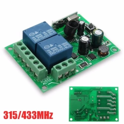 DC 12V 220V 10A 315MHZ 433MHz 2 Channel Wireless Relay RF Remote Control Switch Heterodyne Receiver Smart Home Switch Module