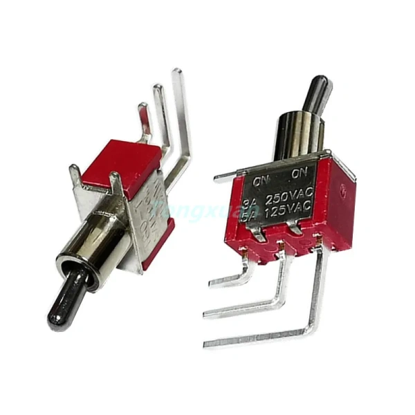 SH T80-T 3/6Pins SPDT DPDT ON ON 2 Positions Vertical Right Angle PCB Mount Mini Toggle Switch