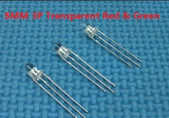 F5 5mm LED Red+Green Light Emitting Diode Common Anode Cathode 3pin 3P Positive Negative Transparent / Fog Type RGB Blue