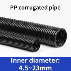 PP insulated corrugated tube flexible conduit wire harness threaded hose plastic protective sleeve outer diameter 7-28mm