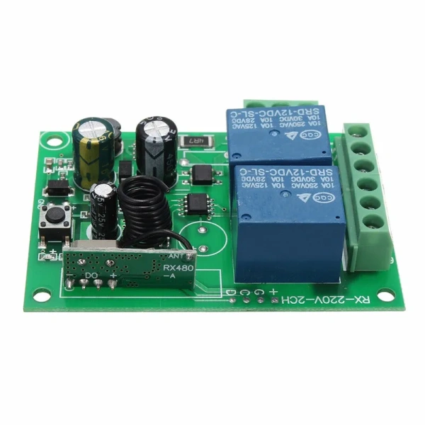 DC 12V 220V 10A 315MHZ 433MHz 2 Channel Wireless Relay RF Remote Control Switch Heterodyne Receiver Smart Home Switch Module