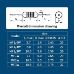 1/4W Resistance 0.1R~2.2M 1% Metal Film Resistor Series 0.25W 1R 10R 47R 100R 220R 470R 1K 2.2K 10K 22K 100K 220K 1M ohm