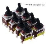 1021 1221 1321 15A/250V 6 pin Waterproof Switch Cap On-Off-On ON-OFF Miniature Toggle Switches Brown