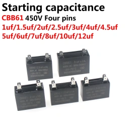 CBB61 450V dip4pin Fan Start Capacitor 1uF 1.2uF 1.5uF 2.0uF 2.5uF 3.0uF 3.5uF 4.0uF 4.5 5.0uF 6.0uF 7.0uF 8.0uF 10uF 12uf