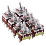 1021 1221 1321 15A/250V 6 pin Waterproof Switch Cap On-Off-On ON-OFF Miniature Toggle Switches Brown