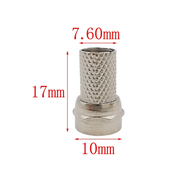 F Connector Screw On Type 75-5 F Plug RG6 Satellite TV Antenna Coax Cable Connector Twist-on F Type Coaxial Adapter