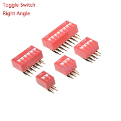 Red 1/2/3/4/5/6/8/10/12 Position bits dip TOGGLE switch doule Row PITCH 2.54MM Slide Switches Right Angle Vertical