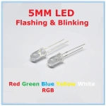 Blinking 5mm Flashing LED Diode Flash RGB Transparent Multicolor Flicker Round 5 Mm Light-Emitting Diode Red Yellow Blue