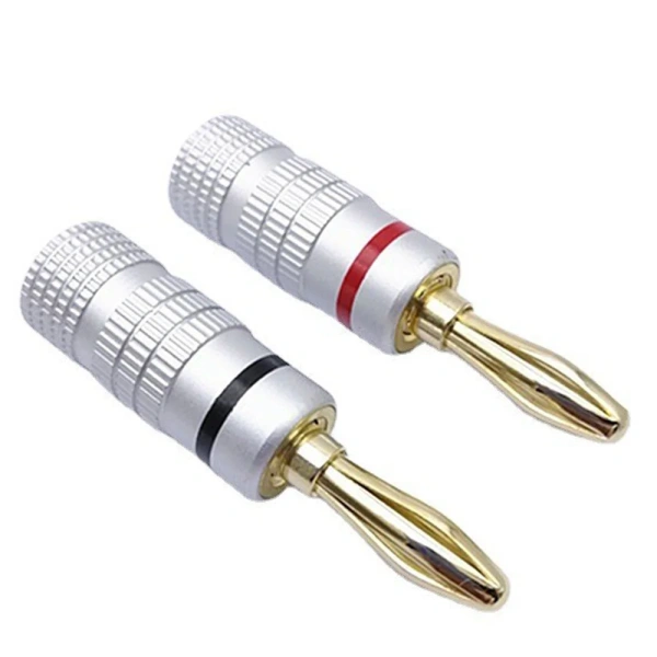 Banana Connector Plug Jack Gold Plated Musical Sound Audio Speaker 4MM Banana Plugs For Audio Video Speaker Terminal