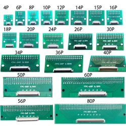 FPC/FFC Welding 0.5 Seat Connection 0.5mm Pitch Connector SMT To 2.54mm Flexible Cable Adapter Board 6 8 10 20 50 60 80 Pin