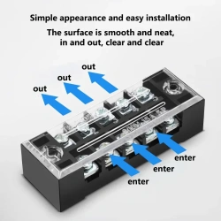 TB-1503/TB-1506 15A TB-2503/TB2506 600V 15A Dual Row Strip Screw Terminal Block wire Fixed Wiring Board connector