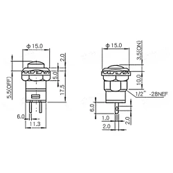 12MM Round Button Switch With Cable 20CM Self-Locking DS-428/427 Self-Resetting Push Button Switch