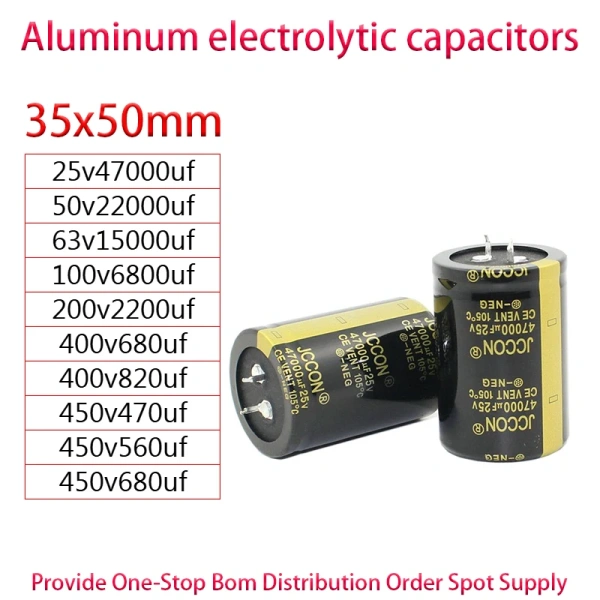 25v47000uf 50v22000uf 63v15000uf 100v6800uf 200v2200uf 400v680uf 400v820uf 450v470uf 450v560uf 450v680uf capacitor 35x50mm