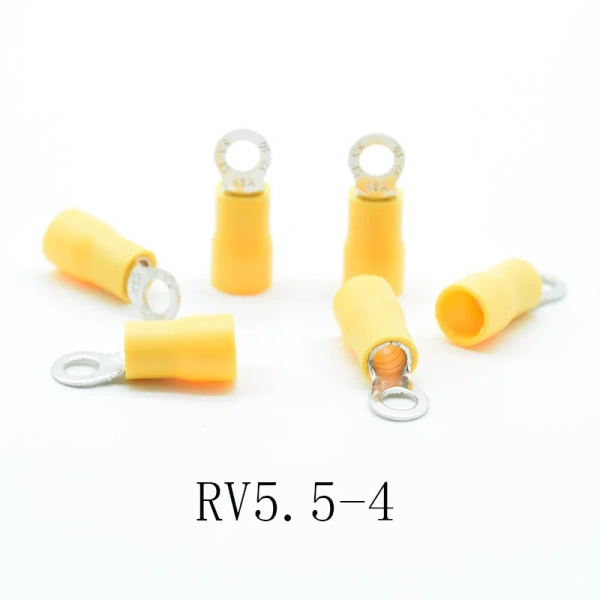 20PCS/lot RV5.5-4/5/6/8/10/12 Yellow Ring insulated terminal suit 4-6mm2 Cable Wire Connector cable Crimp Terminal AWG