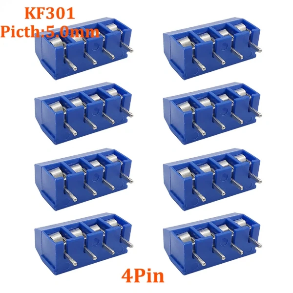 5.0mm  Pitch KF301 2P 3P 4P 5mm Screw Wire Terminal Block KF301-2P KF301-3/4PStraight Pin Spliceable Plug-in PCB Cable Connector