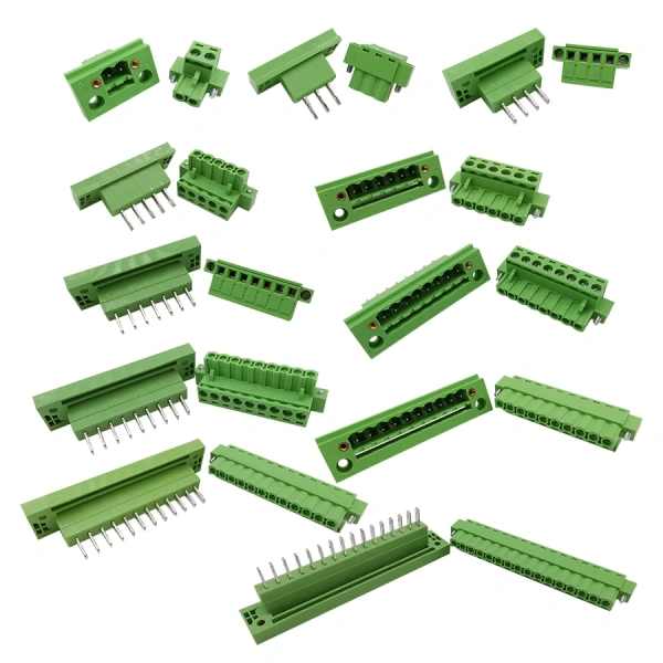 5.08mm Pitch KF2EDGWB Through-wall Screw Terminal Block Wire Connector  2-16Pin Pluggable Bulkhead Wall Terminal Plug Jack