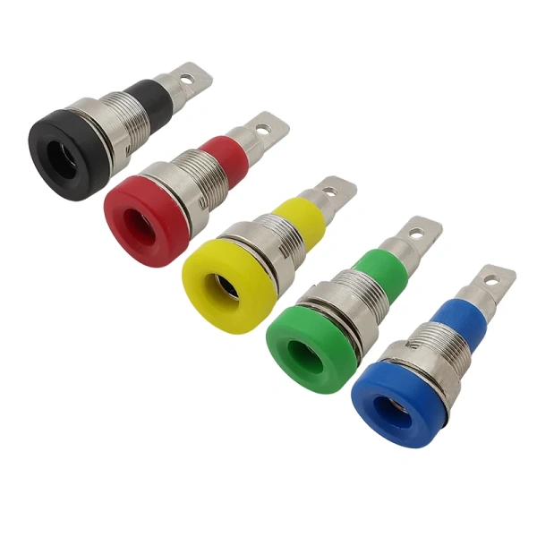 4mm Banana Socket Binding Post Wire Connector 4MM Female Banana Jack Panel Mount Solder Banana Plug Test Probe Adapter