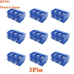 5.0mm  Pitch KF301 2P 3P 4P 5mm Screw Wire Terminal Block KF301-2P KF301-3/4PStraight Pin Spliceable Plug-in PCB Cable Connector