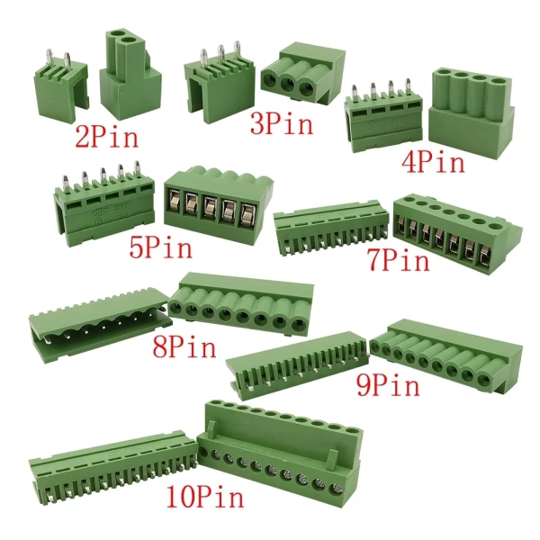 3.96mm Pitch HT3.96 mm Straight Needle 2-10 Pin PCB Screw Wire Terminal Block  300V 10A Plug Pin Socket Cable Connector