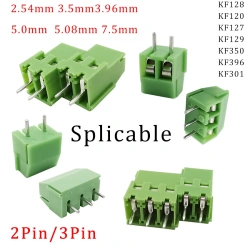 2.54mm/3.5mm/3.96mm/5.0mm/5.08mm/7.5mm KF120 127 128 129 301 350 396 2Pin 3Pin Screw Type PCB Terminal Block Wire Connector
