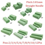 3.81mm 15EDG 2-12Pin PCB Screw Terminal Block Male Female Connector 2EDG Straight Needle/Right Angle Plug-in Header Socket