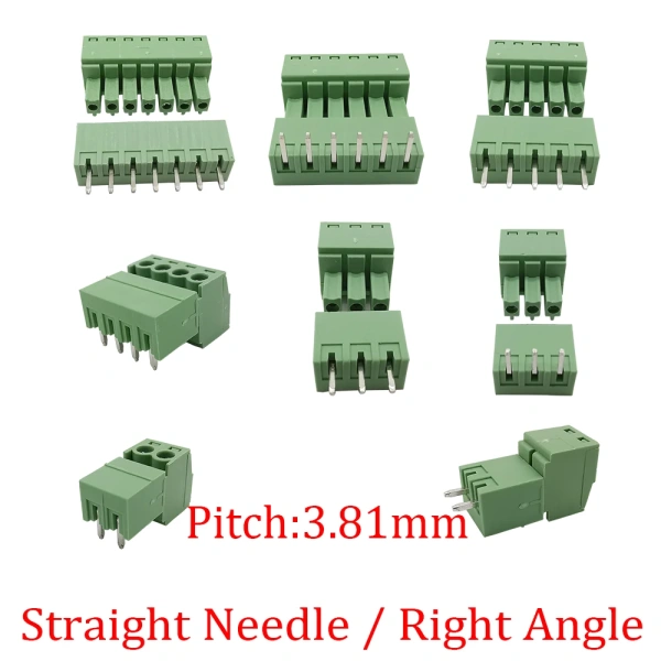 3.81mm 15EDG 2-12Pin PCB Screw Terminal Block Male Female Connector 2EDG Straight Needle/Right Angle Plug-in Header Socket