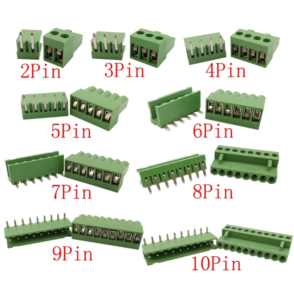 3.96mm Pitch  HT3.96mm Connector 2P 3P 4P 5P 6P 7P 8P 9P 10Pin300V Right Angle Male Female PCB Terminal Blocks Connector