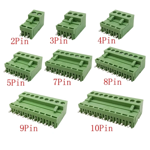 3.96mm Pitch HT3.96 mm Straight Needle 2-10 Pin PCB Screw Wire Terminal Block  300V 10A Plug Pin Socket Cable Connector