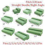3.81mm 15EDG 2-12Pin PCB Screw Terminal Block Male Female Connector 2EDG Straight Needle/Right Angle Plug-in Header Socket