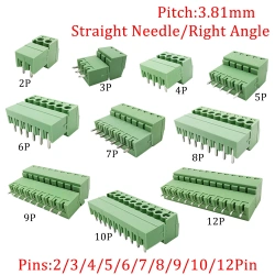 3.81mm 15EDG 2-12Pin PCB Screw Terminal Block Male Female Connector 2EDG Straight Needle/Right Angle Plug-in Header Socket