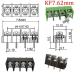 7.62mm Pitch   KF7.62 mm 2/3/4 Pin Splice Screw Terminal Block PCB Connector 2-4P Pluggable Straight Pin Wire Connector