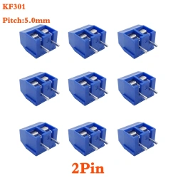 5.0mm  Pitch KF301 2P 3P 4P 5mm Screw Wire Terminal Block KF301-2P KF301-3/4PStraight Pin Spliceable Plug-in PCB Cable Connector