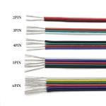 Electrical Wire Cable 2/3/4/5/6 Pins18/20/22AWG Cable Connector Electric Wires For WS2812B RGB RGBW 5050 LED Strip Light