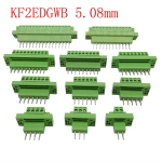 5.08mm Pitch KF2EDGWB Through-wall Screw Terminal Block Wire Connector  2-16Pin Pluggable Bulkhead Wall Terminal Plug Jack