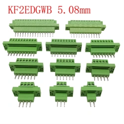 5.08mm Pitch KF2EDGWB Through-wall Screw Terminal Block Wire Connector  2-16Pin Pluggable Bulkhead Wall Terminal Plug Jack
