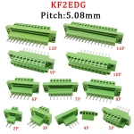 5.08mm Pitch KF2EDGWB Through-wall Screw Terminal Block Wire Connector  2-16Pin Pluggable Bulkhead Wall Terminal Plug Jack